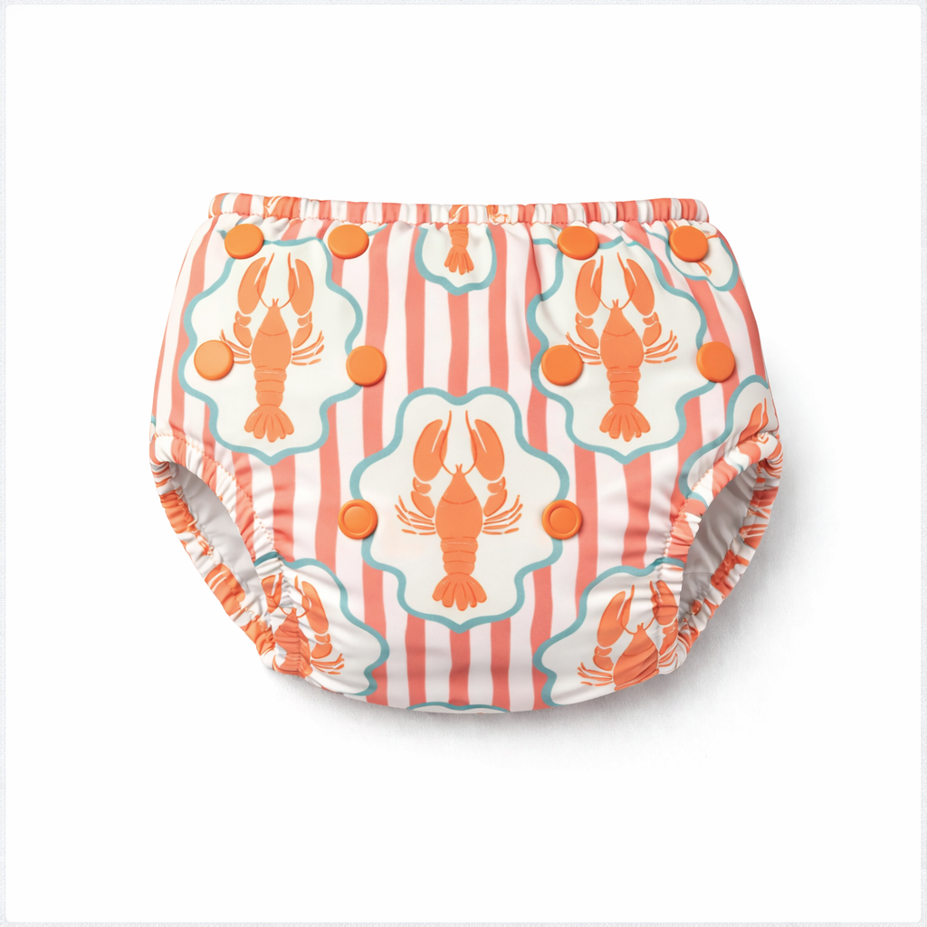 Confetti Kidz Reusable Swim Nappy in Coral Cray, view 3