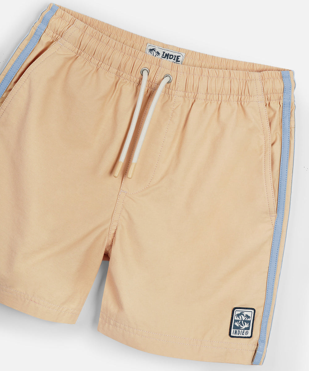 The All Day Stripe Swim Trunk in Sunflower - back