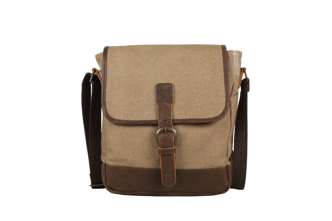 Indepal Declan Canvas Messenger Bag - Khaki - image 1