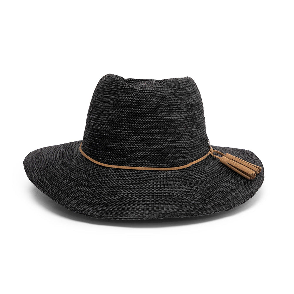Evoke - Caroline Wash & Wear Fedora - Mixed Black