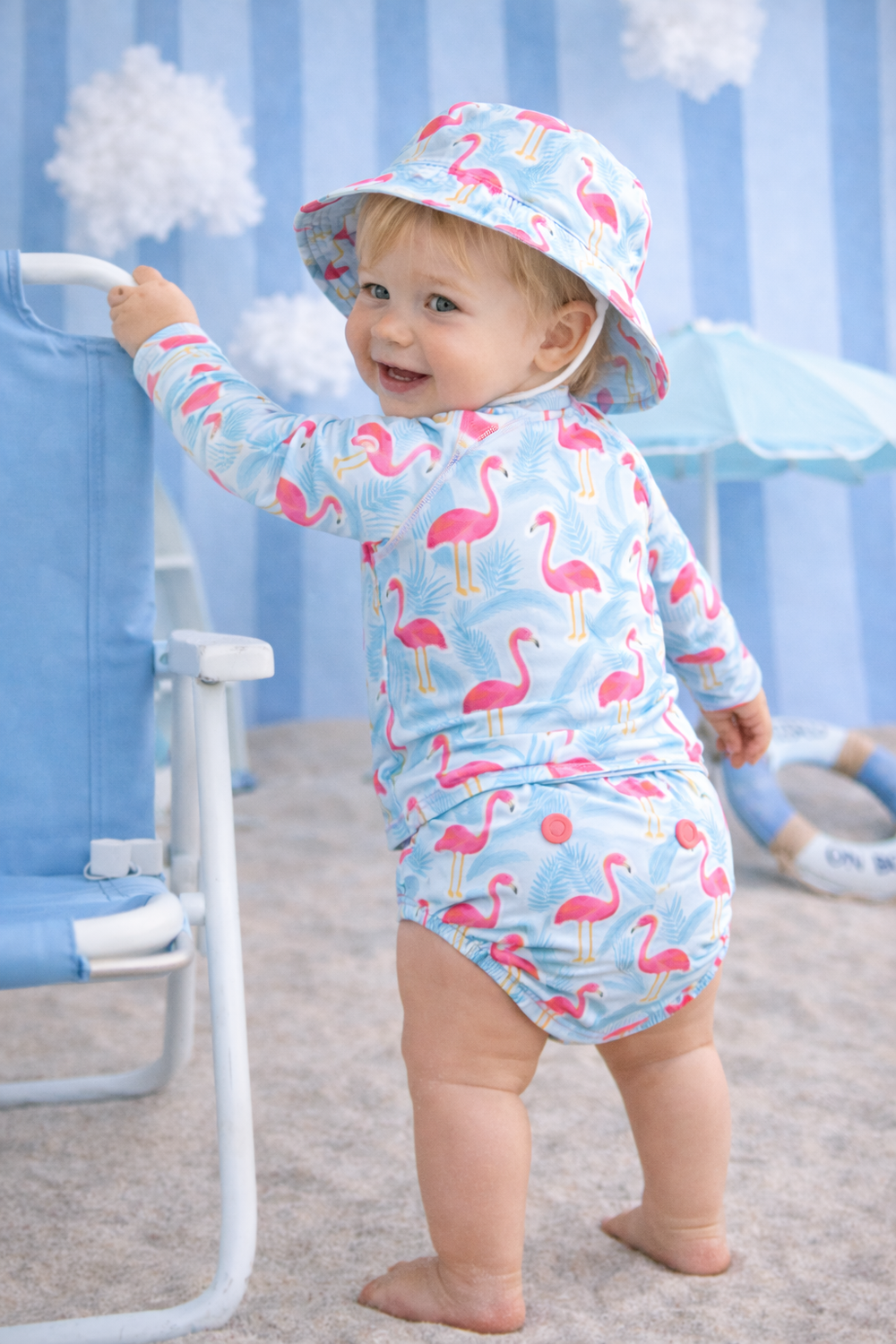 Confetti Kidz Reusable Swim Nappy in Flamingo Bay, view 2