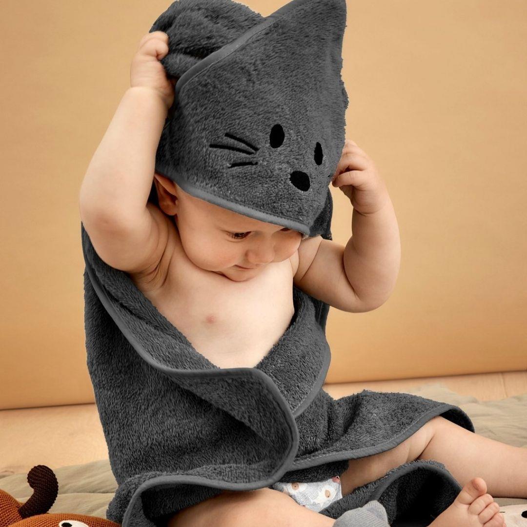 Nuuroo Aki Hooded Baby Towel in Asphalt - photo 2 of 2