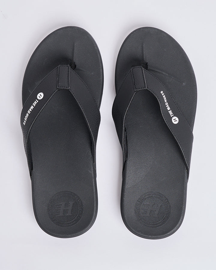 The Mad Hueys Hueys Wide Strap Thongs in Black - product photo 1