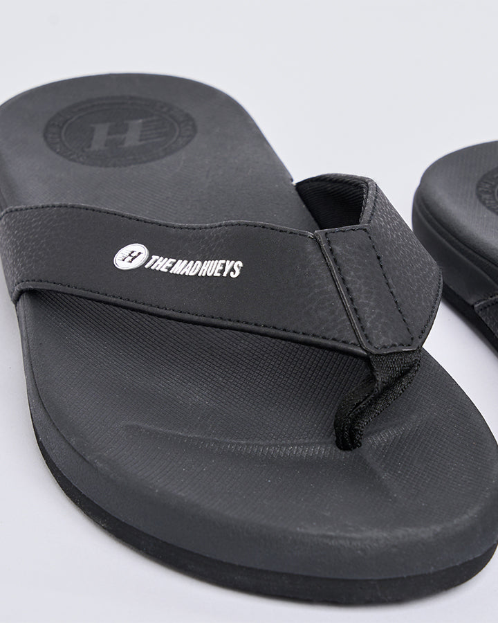 The Mad Hueys Hueys Wide Strap Thongs in Black - product photo 2