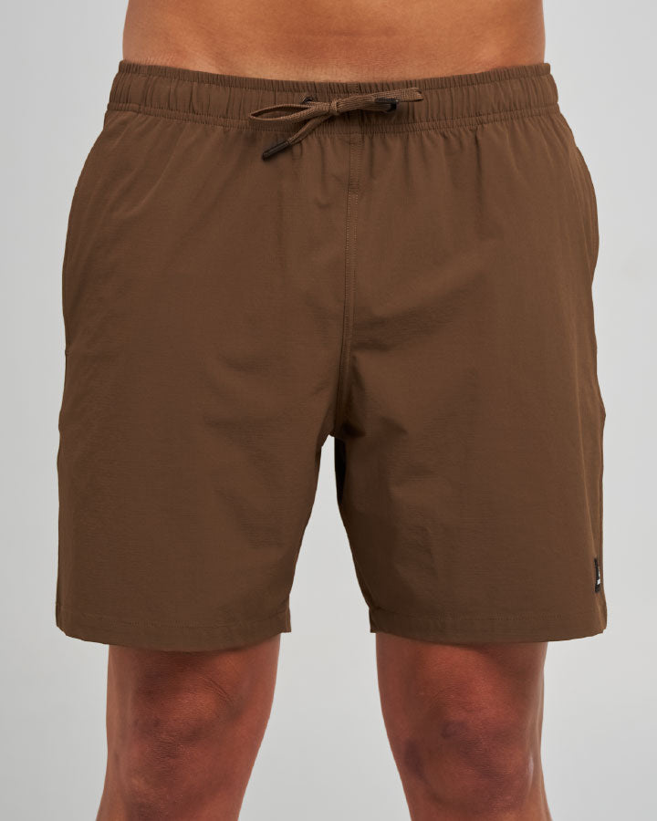 The Mad Hueys Freestyle 18" Swim Volley Short in Walnut - product photo 3