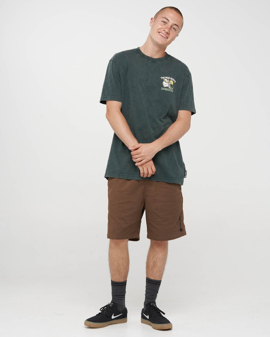 The Mad Hueys Goon Cookedatoo SS Tee in Pine Green Washed - product photo 5