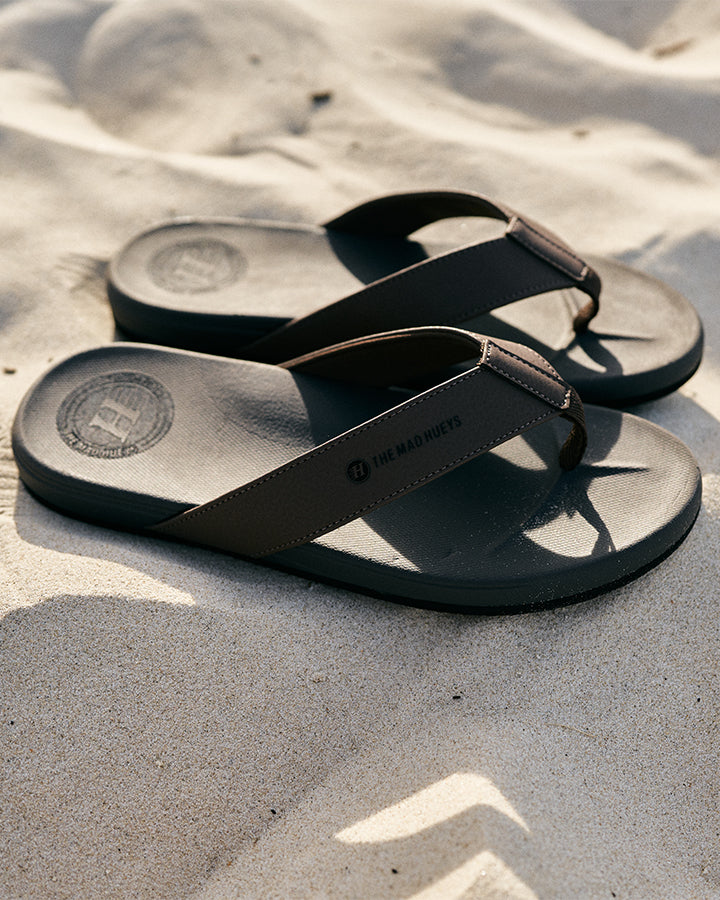 The Mad Hueys Laid Back Wide Strap Thongs in Tan - product photo 2