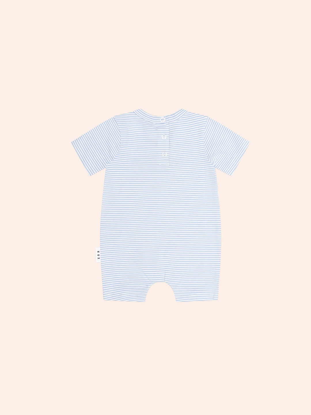 Huxbaby Peekaboo Hux Stripe Bodysuit in Baby Blue/Almond Milk - photo 4 of 5