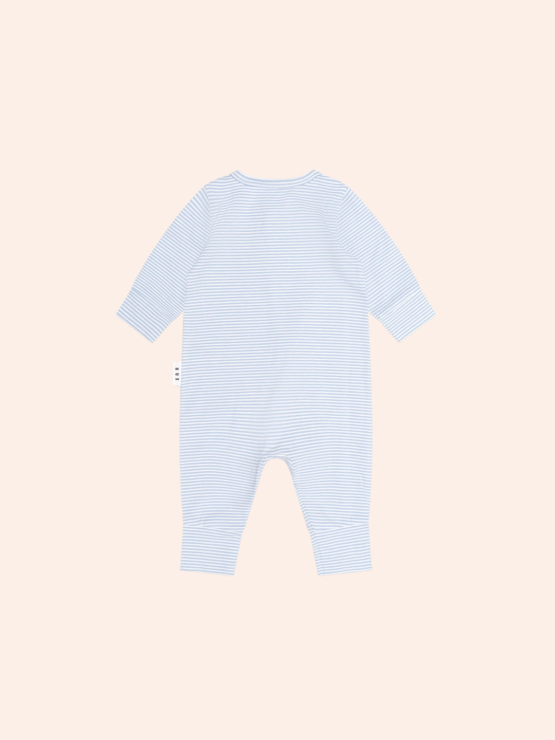Huxbaby Bow Hux Stripe Zip Romper in Baby Blue/Almond Milk - photo 3 of 4