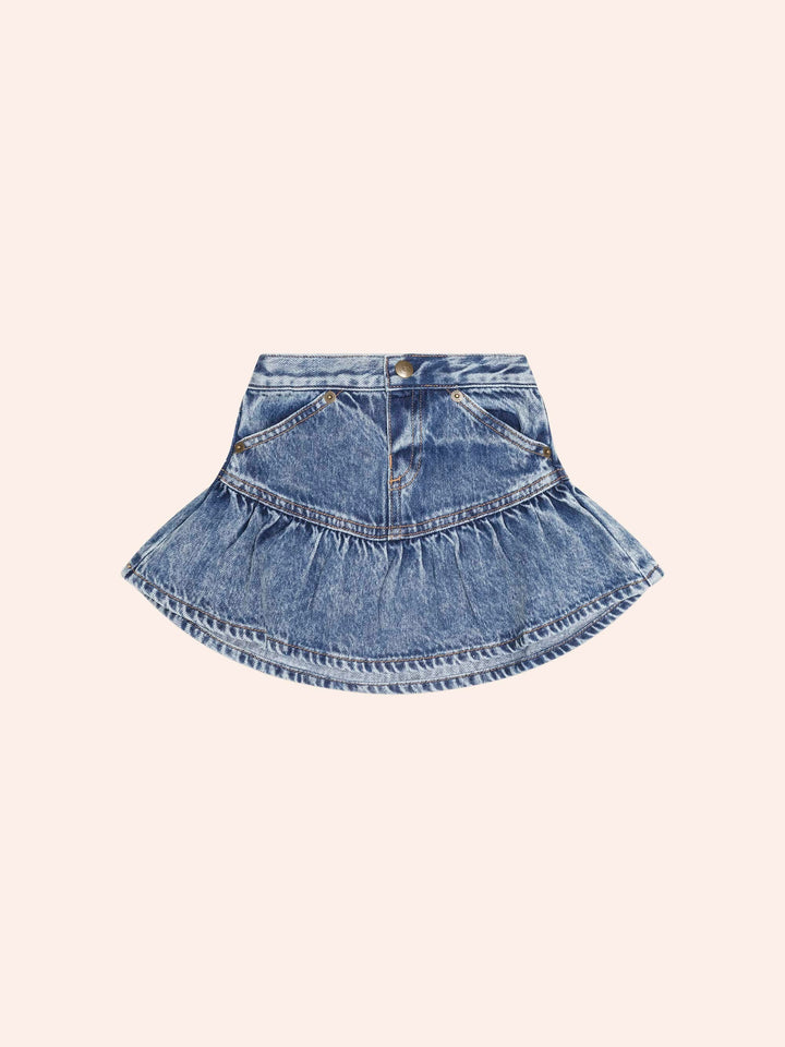 Huxbaby Dreamy Denim Tiered Skirt in Denim - photo 2 of 5