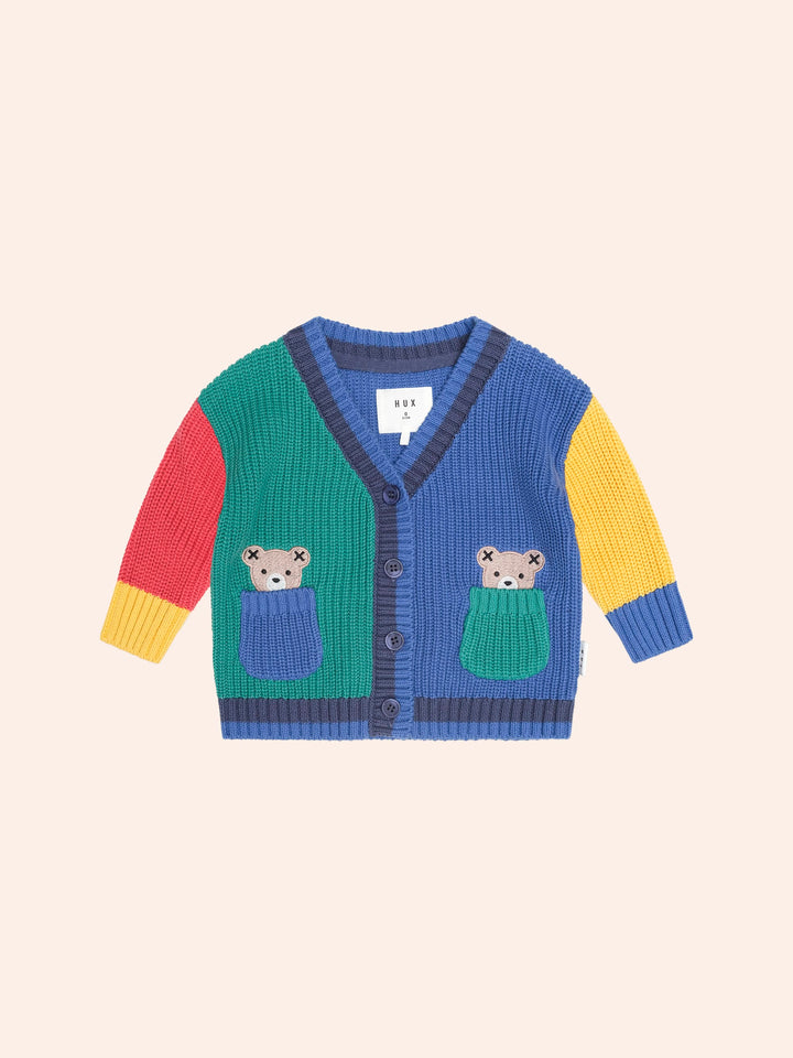Huxbaby Colour Block Peekaboo Hux Cardi in Multi - photo 1 of 5