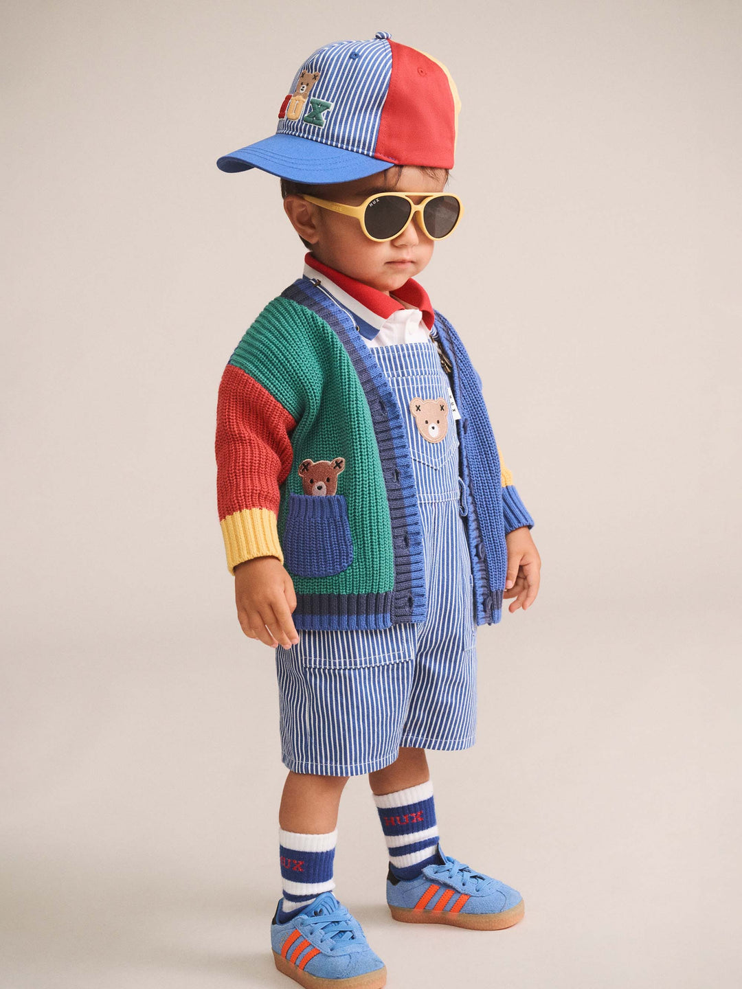 Huxbaby Colour Block Peekaboo Hux Cardi in Multi - photo 2 of 5