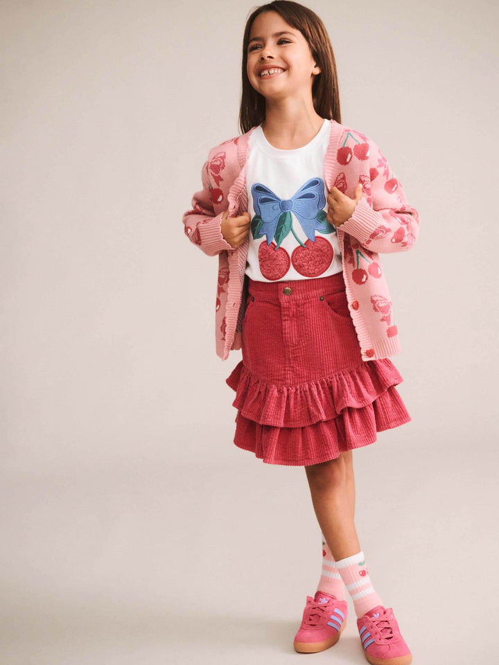 Huxbaby Cherry Bow Cardi in Vintage Pink - photo 2 of 4
