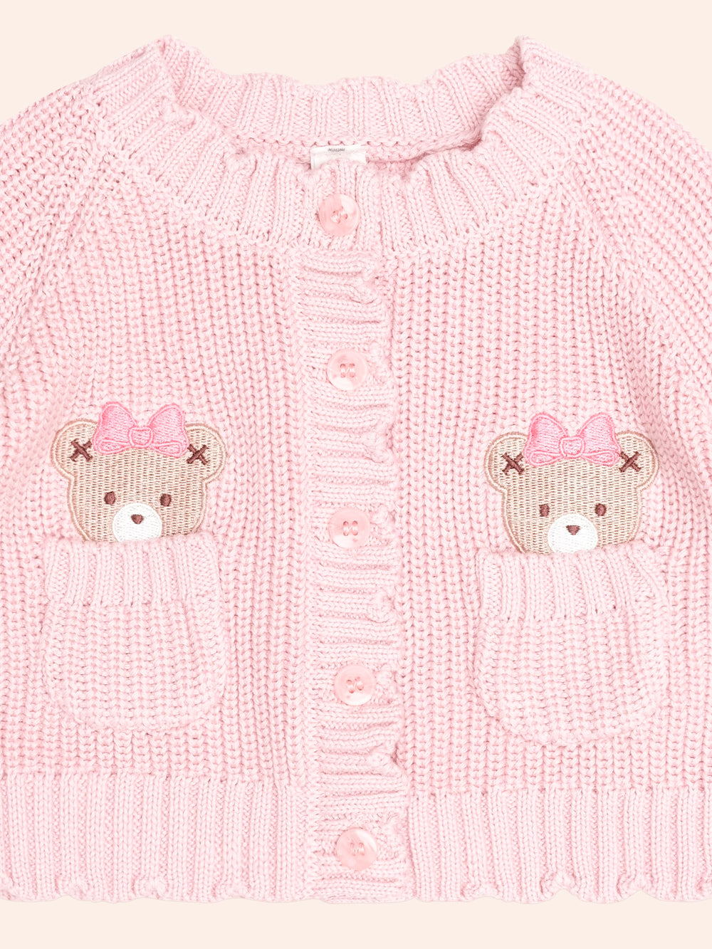 Huxbaby Baby Pink Fisherman Cardi in Baby Pink - photo 2 of 3