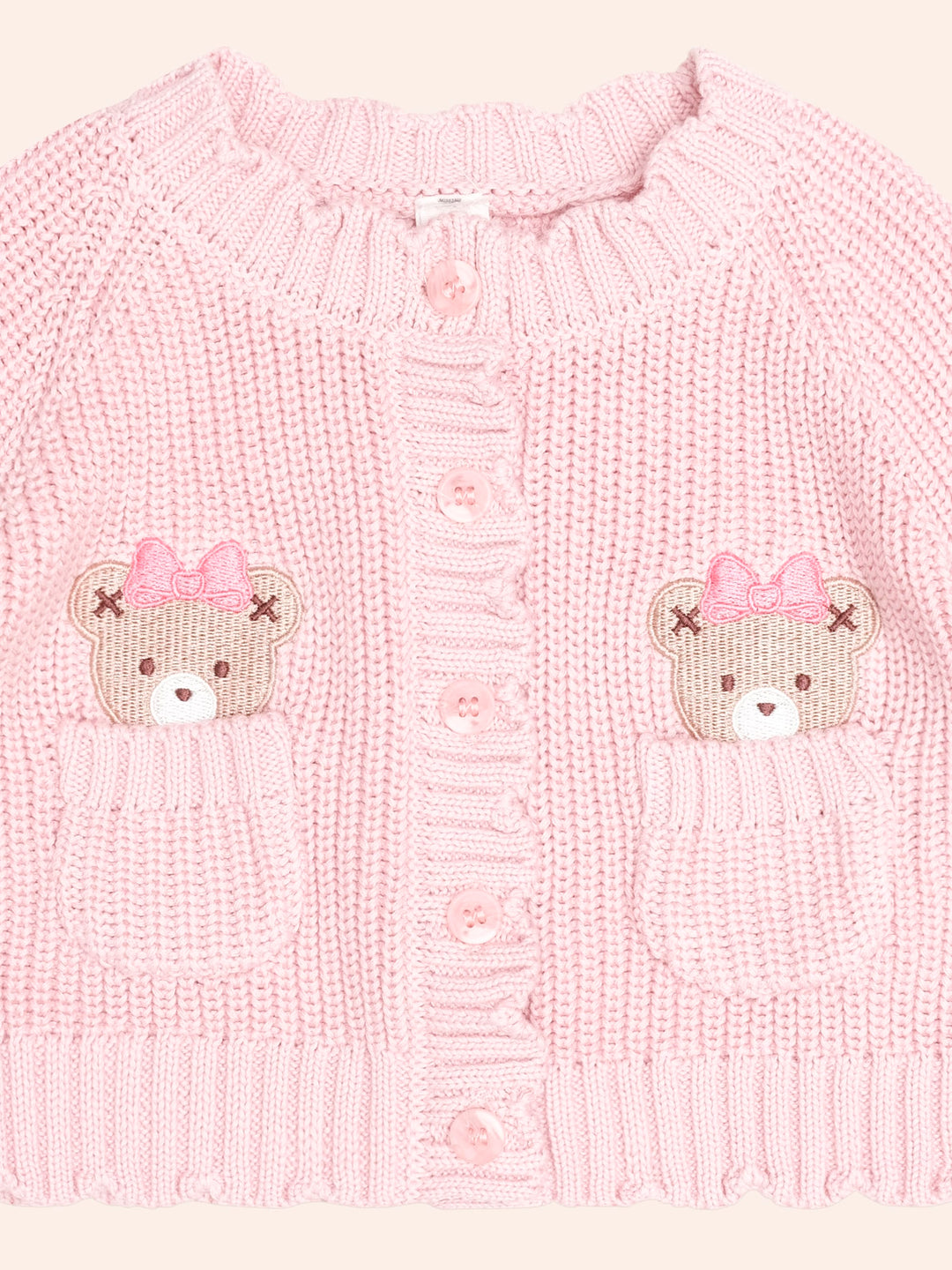 Huxbaby Baby Pink Fisherman Cardi in Baby Pink - photo 2 of 3