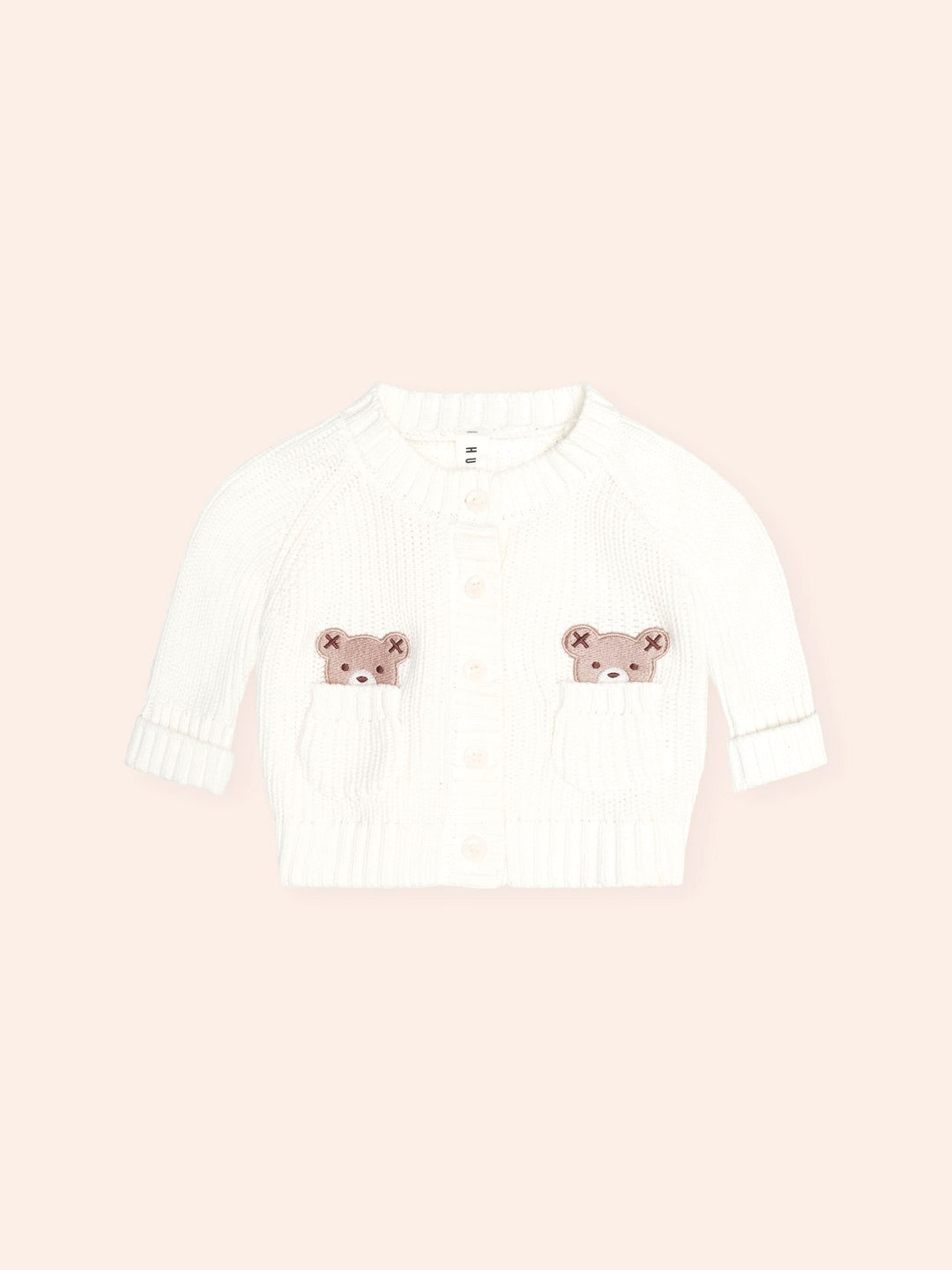 Huxbaby Newborn Peekaboo Hux Cardi in Almond Milk - photo 1 of 4