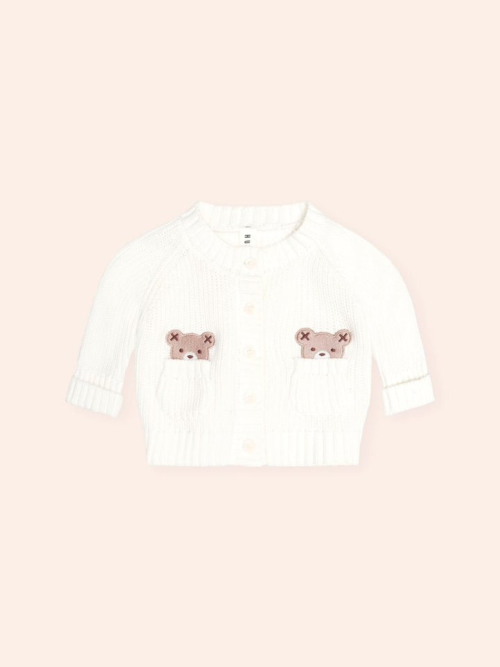 Huxbaby Newborn Peekaboo Hux Cardi in Almond Milk - photo 1 of 4
