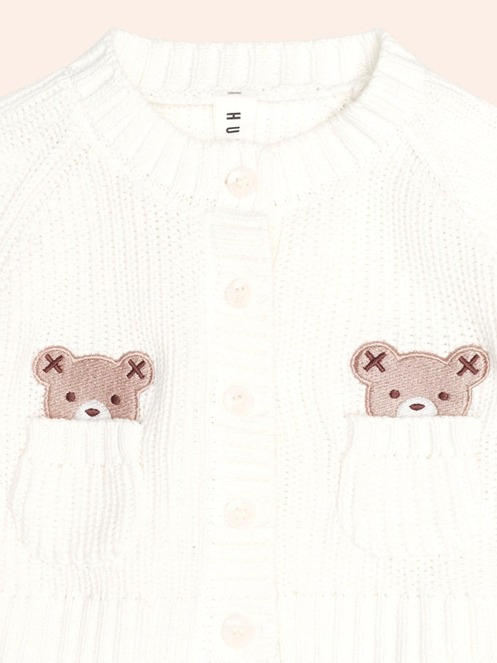 Huxbaby Newborn Peekaboo Hux Cardi in Almond Milk - photo 3 of 4
