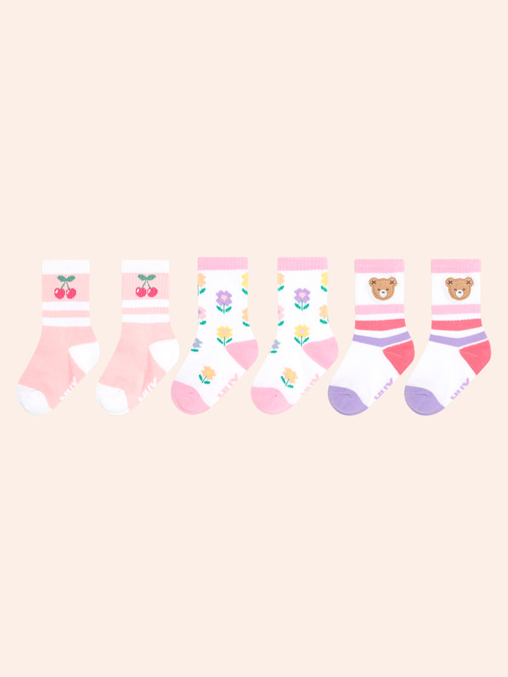 Huxbaby 3Pk Girls Sports Socks in Multi - photo 1 of 12
