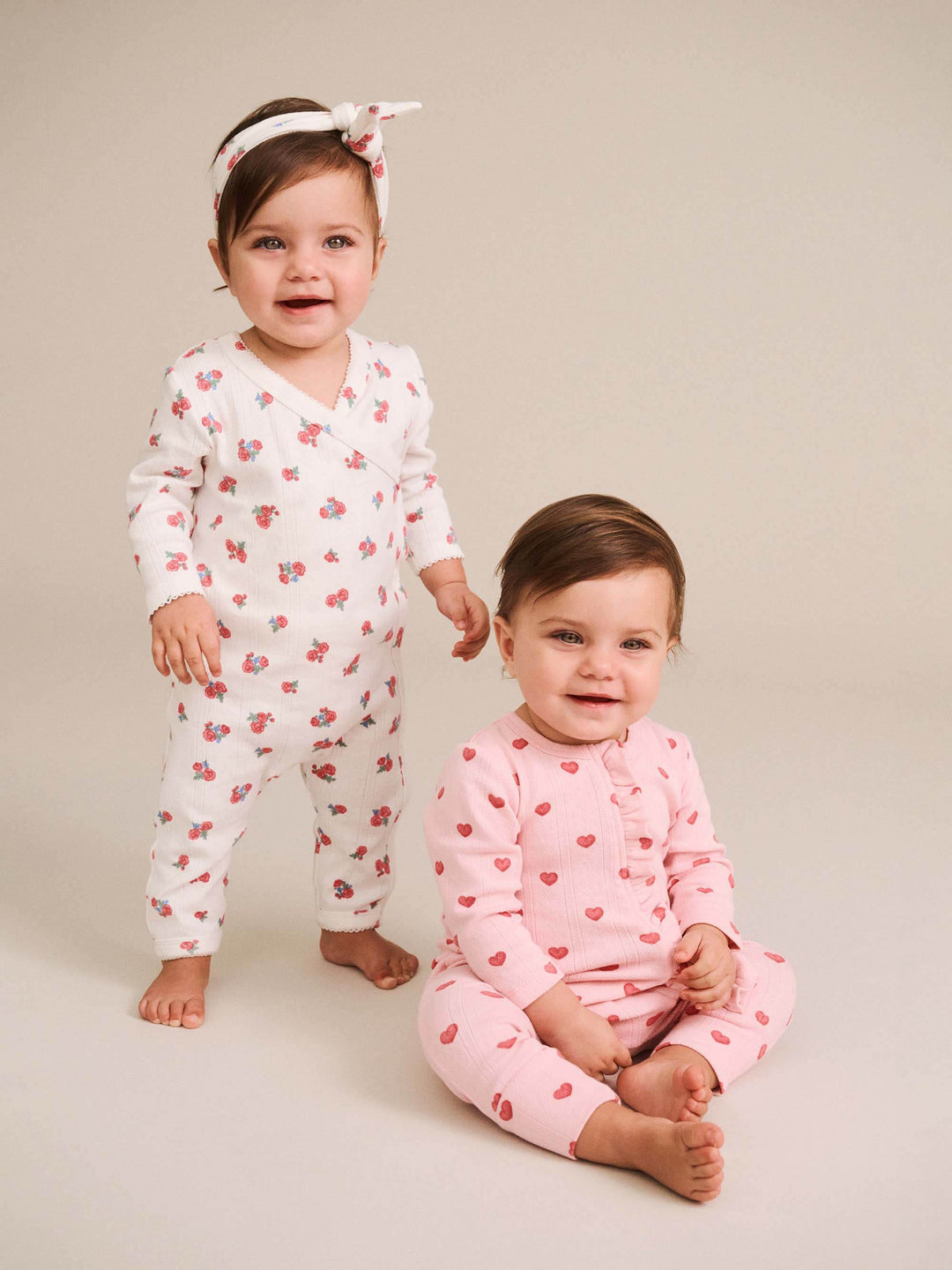 Huxbaby I Heart You Pointelle Frill Zip Romper in Baby Pink - photo 5 of 5