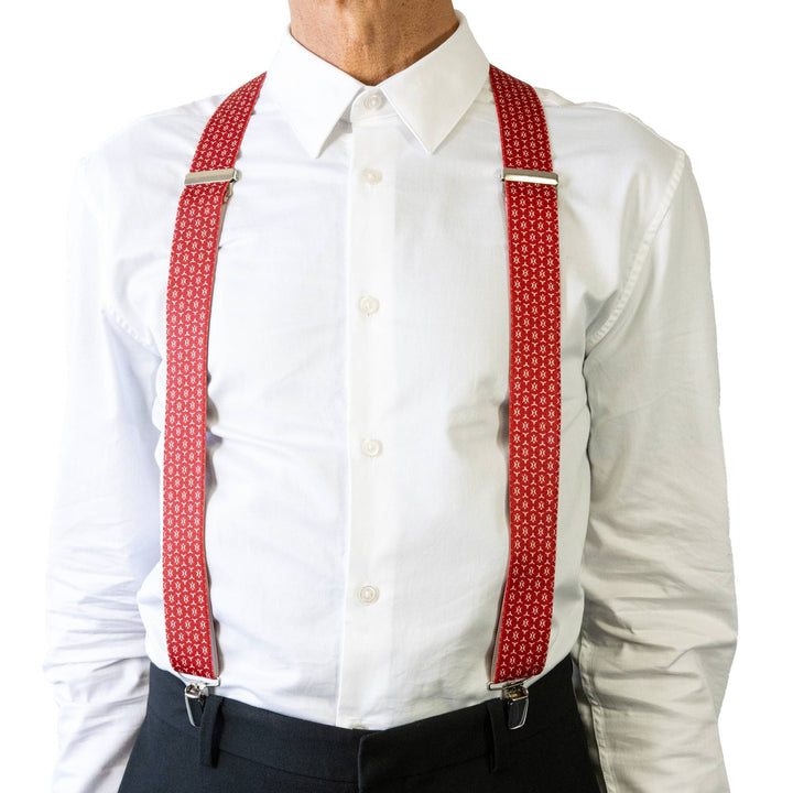 Buckle - Silhouette Suspenders X-Back Nickel Clips - Red