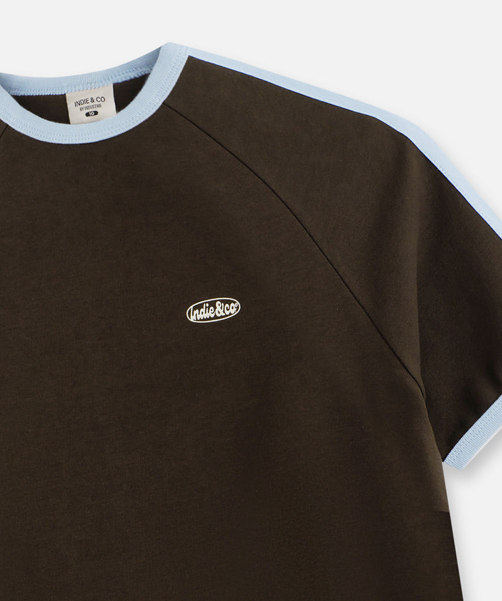 Industrie Kids The San Antonio Tee (3-7) in Dark Cocoa/Blue, view 4