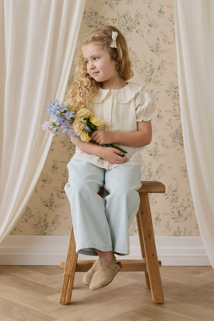 Jamie Kay Organic Cotton Muslin Bowie Blouse - Parchment