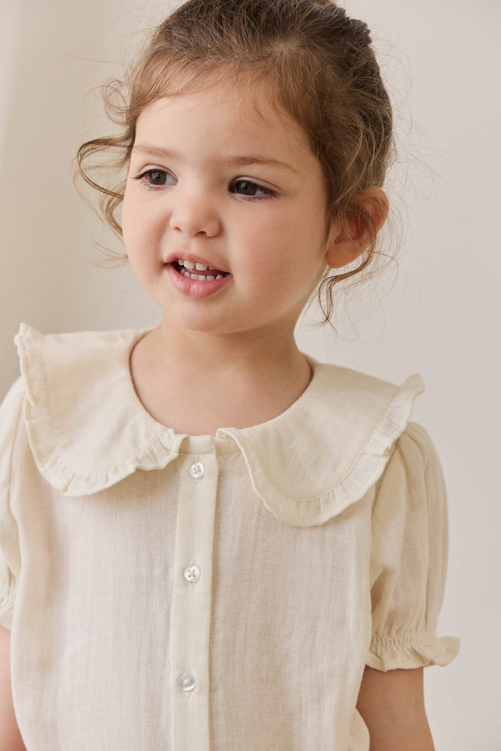 Jamie Kay Organic Cotton Muslin Bowie Blouse - Parchment