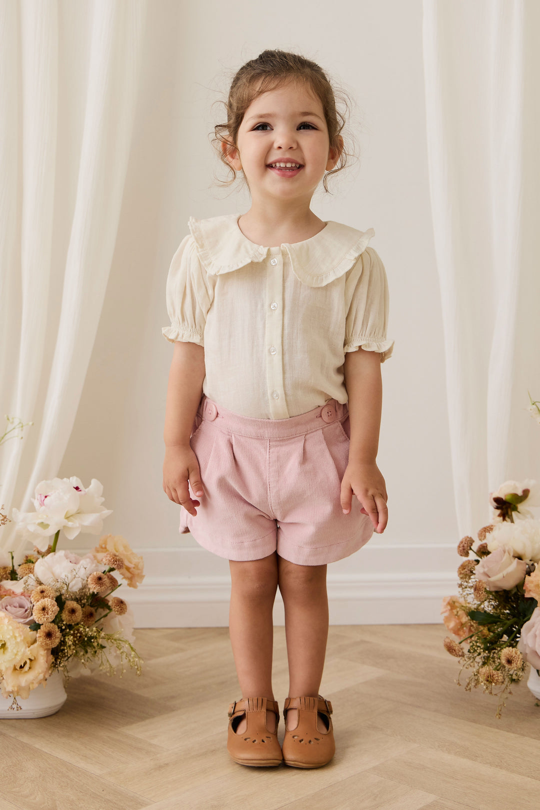 Jamie Kay Organic Cotton Muslin Bowie Blouse - Parchment