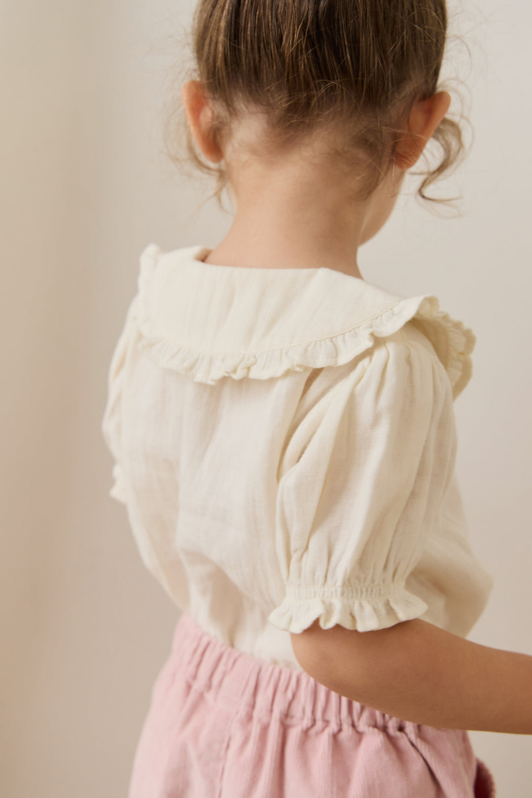 Jamie Kay Organic Cotton Muslin Bowie Blouse - Parchment