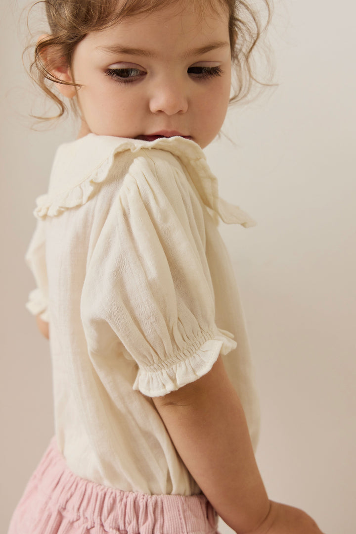 Jamie Kay Organic Cotton Muslin Bowie Blouse - Parchment