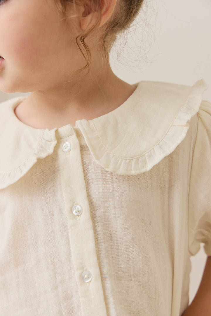 Jamie Kay Organic Cotton Muslin Bowie Blouse - Parchment