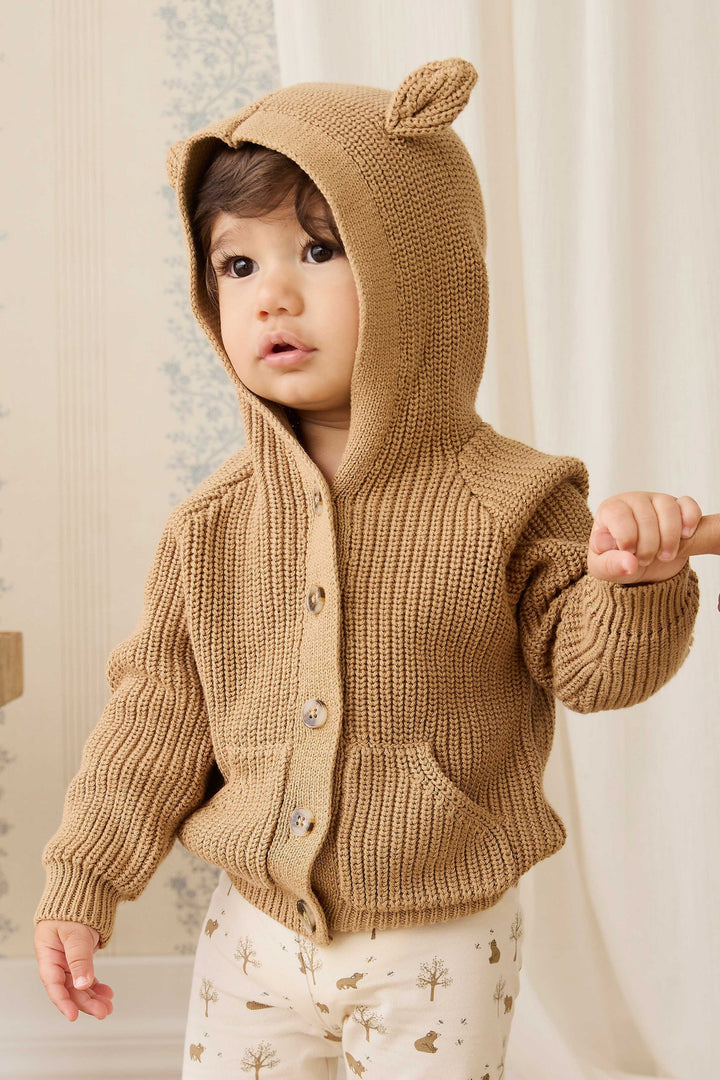 Jamie Kay Bear Cardigan - Tawny Brown
