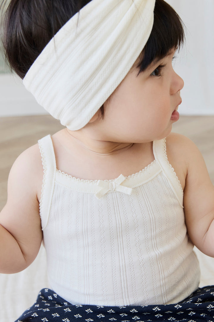 Jamie Kay Organic Cotton Pointelle Headband - Parchment