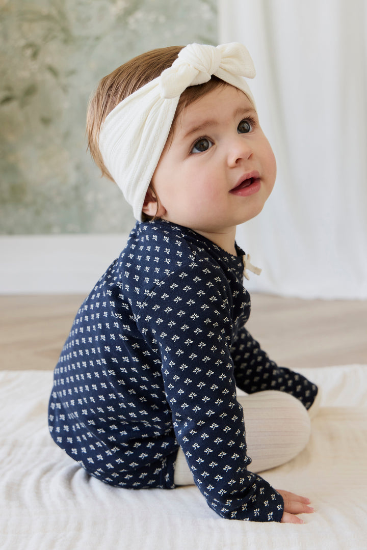 Jamie Kay Organic Cotton Pointelle Headband - Parchment
