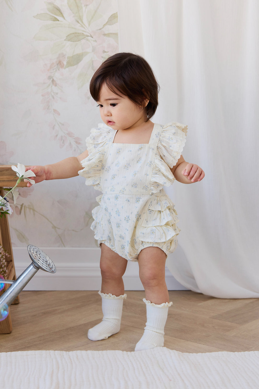 Jamie Kay Organic Cotton Elka Playsuit - Justine Vanilla Sky