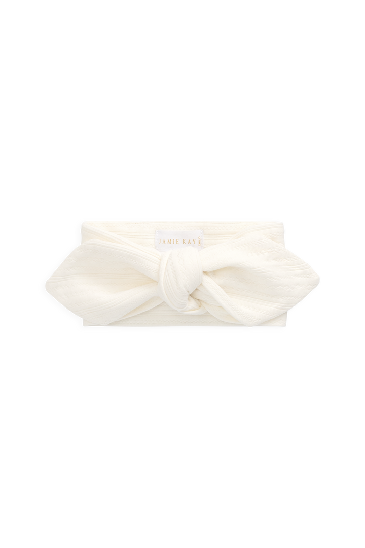 Jamie Kay Organic Cotton Pointelle Headband - Parchment
