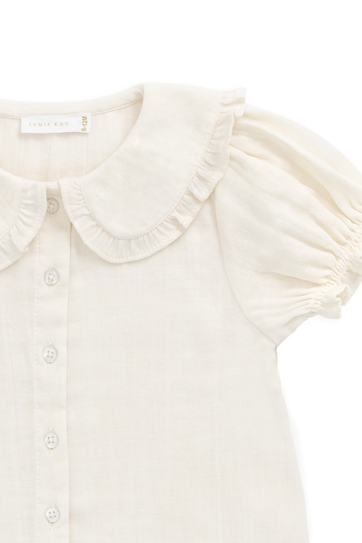 Jamie Kay Organic Cotton Muslin Bowie Blouse - Parchment