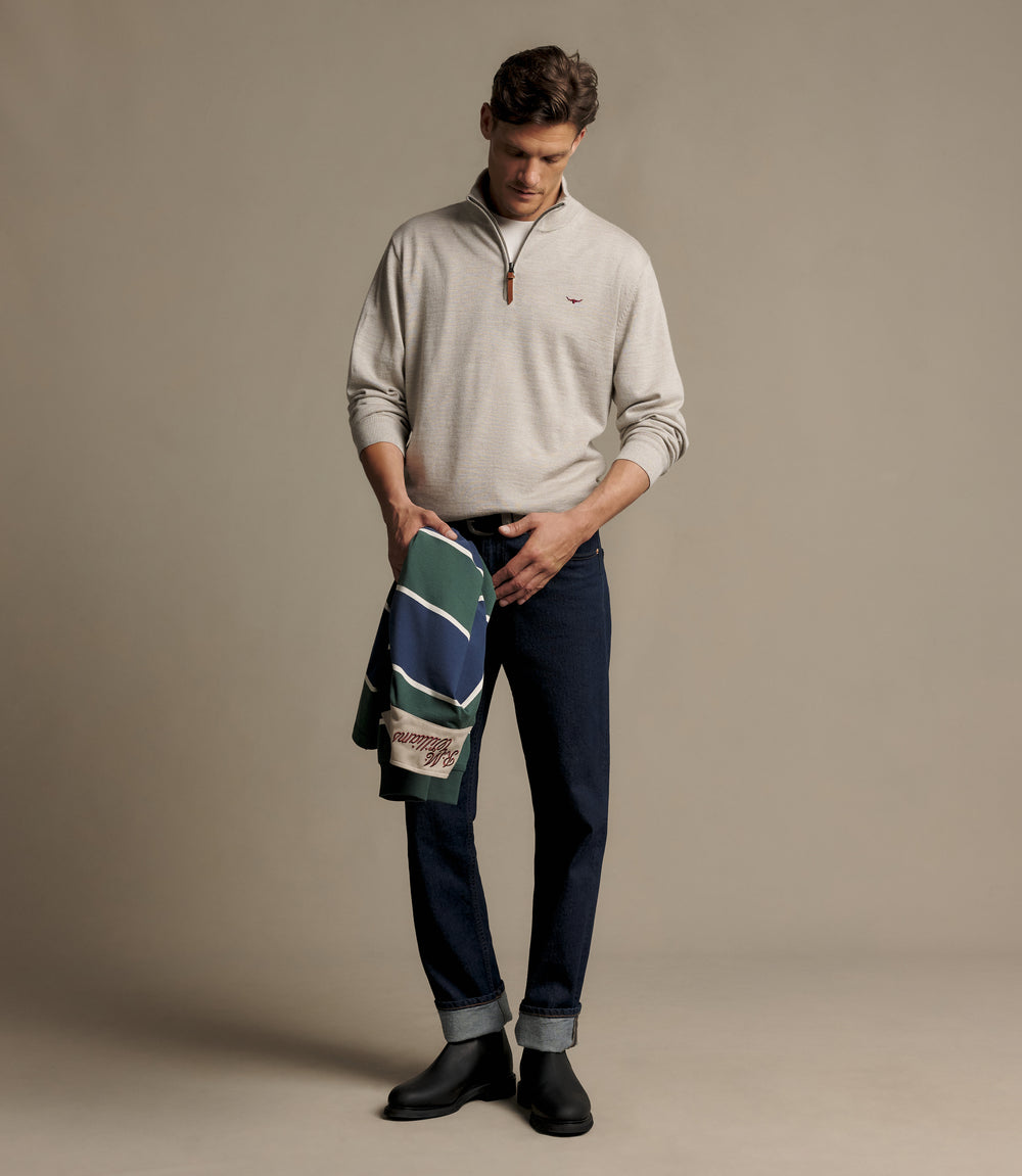 R.M.Williams Ernest quarter-zip knit - Tan - view 2