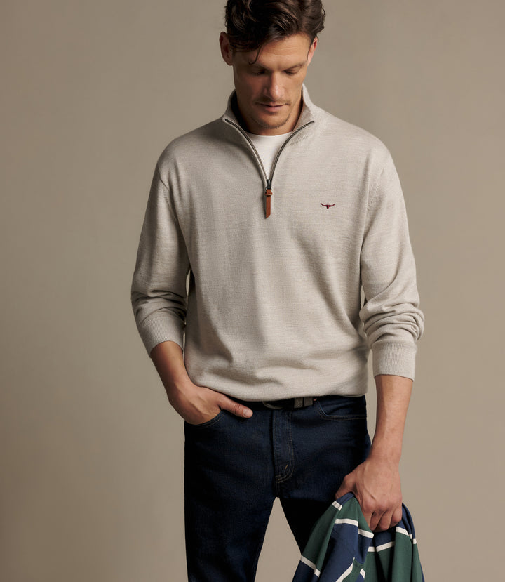 R.M.Williams Ernest quarter-zip knit - Tan - view 3
