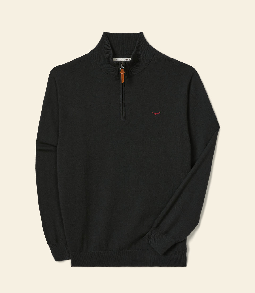 R.M.Williams Ernest Merino 1/4 Zip Knit - Forest Green