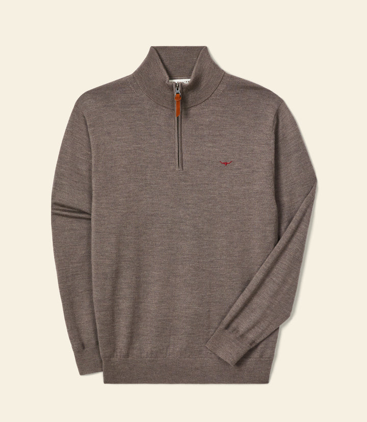 R.M.Williams Ernest 1/4 Zip Knit - Nutmeg
