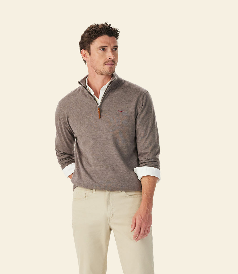 R.M.Williams Ernest 1/4 Zip Knit - Nutmeg - view 2