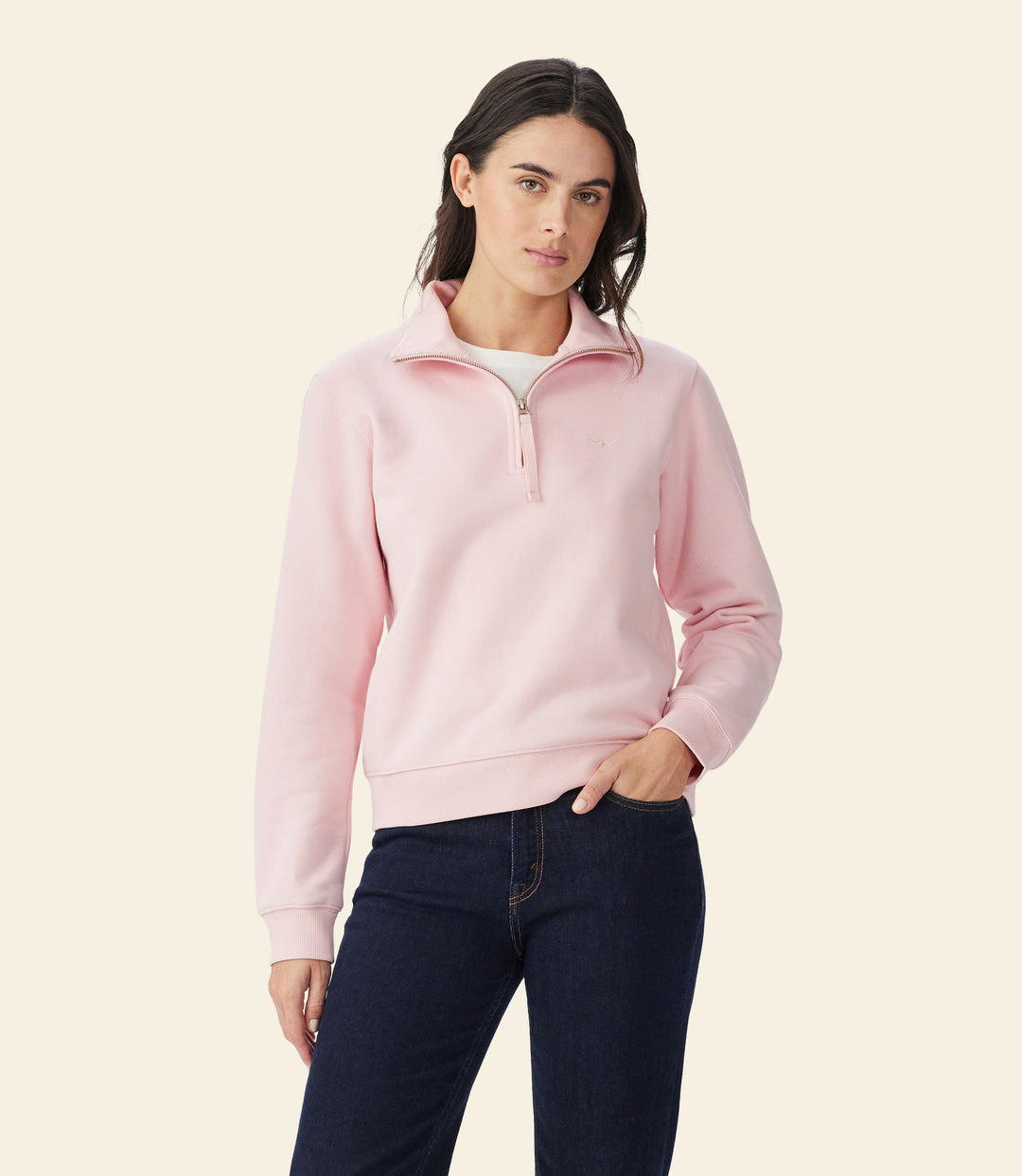R.M.Williams Trickett 1/4 Zip Sweatshirt - Pink - view 2