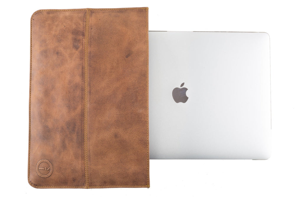 Indepal Leather Laptop Sleeve 13" - Crazy Horse Tan - image 2