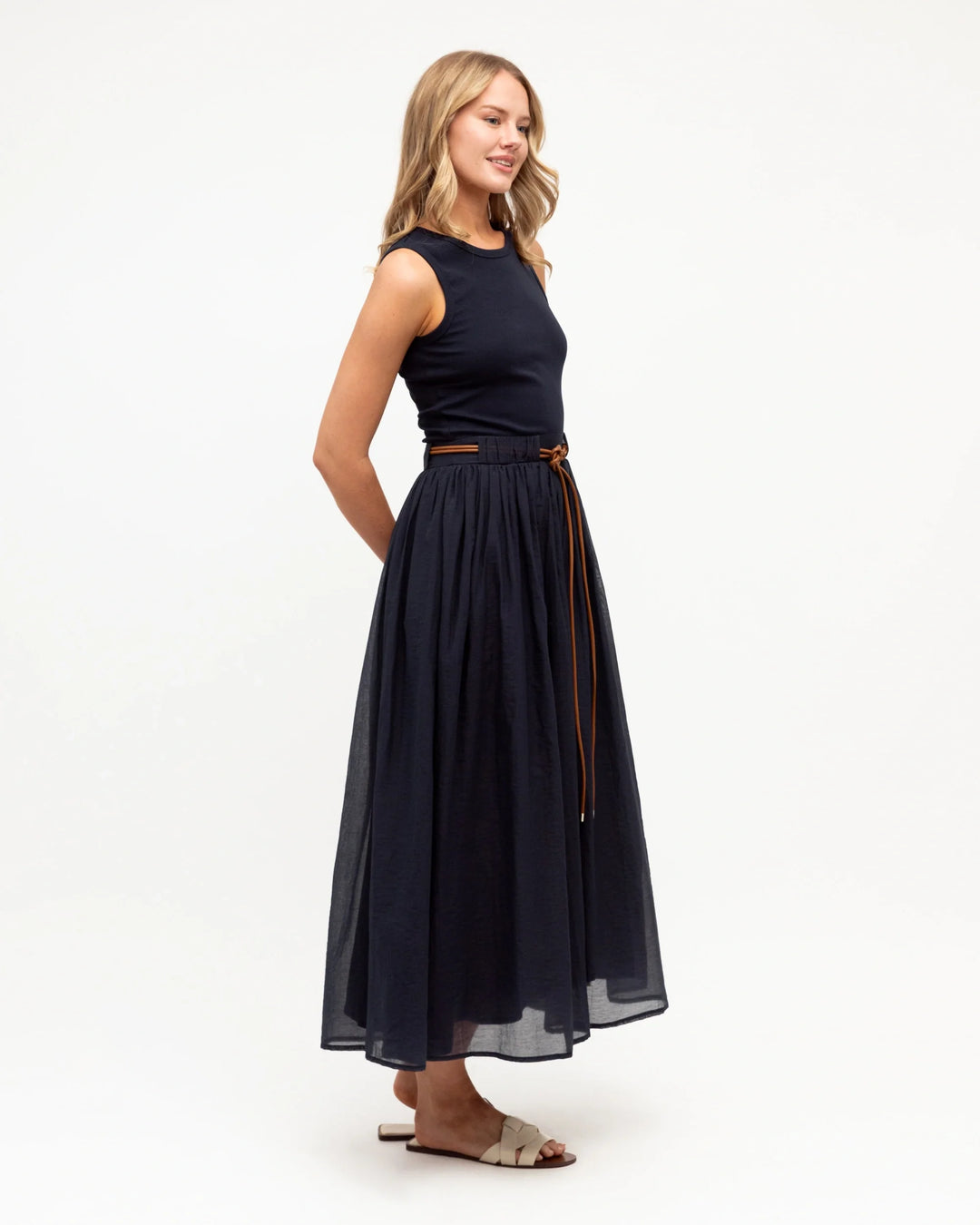Label of Love Drawstring Maxi Dress - Navy - photo 3 of 4