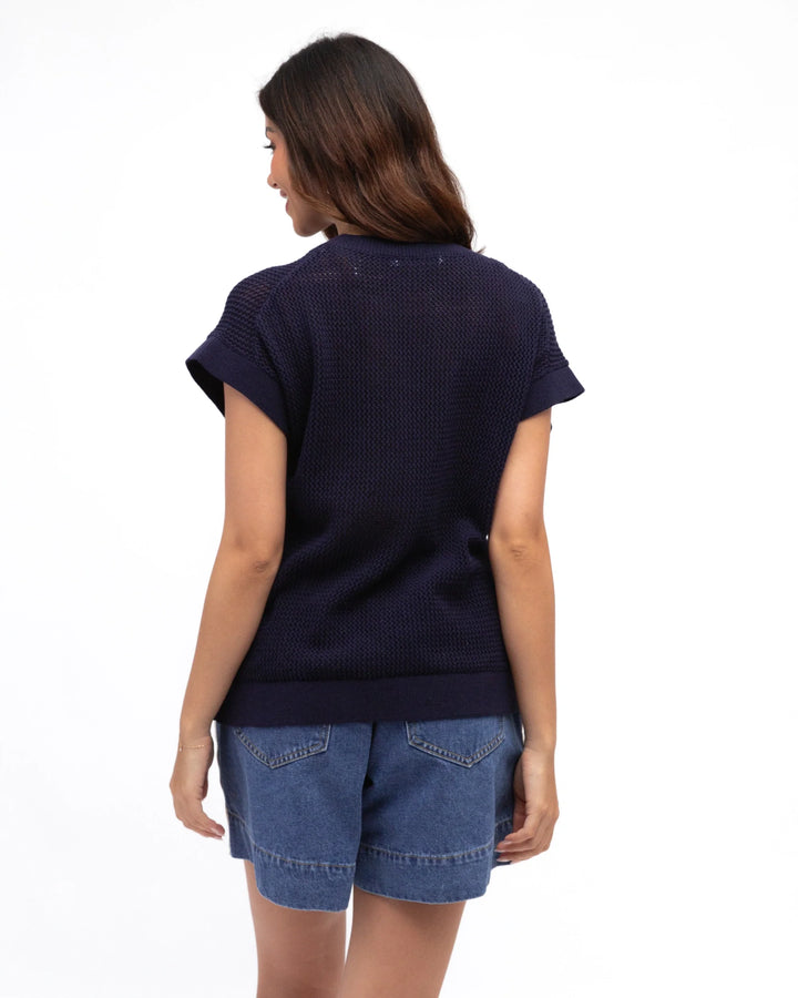 Label of Love Miley Knit Top - Navy - photo 4 of 4