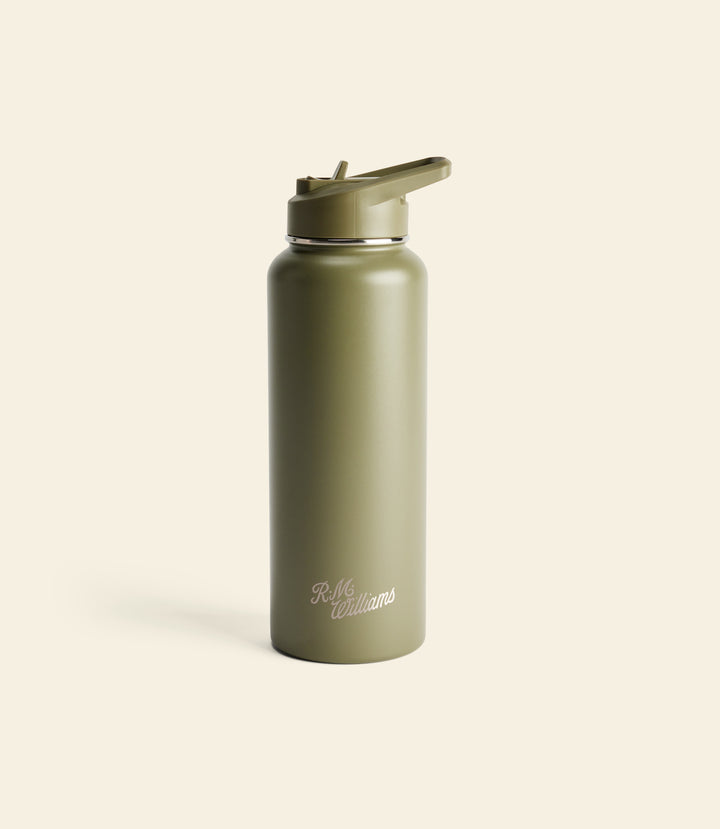 R.M.Williams Straw cap water bottle - Khaki