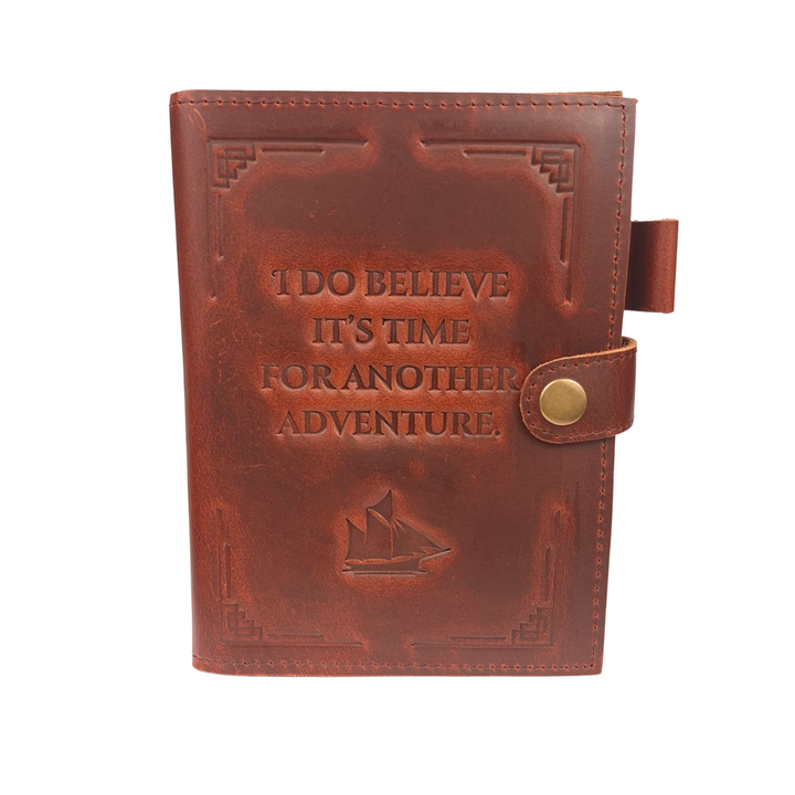 Indepal I Do Believe Tag Lock Leather Journal - Brown - image 1