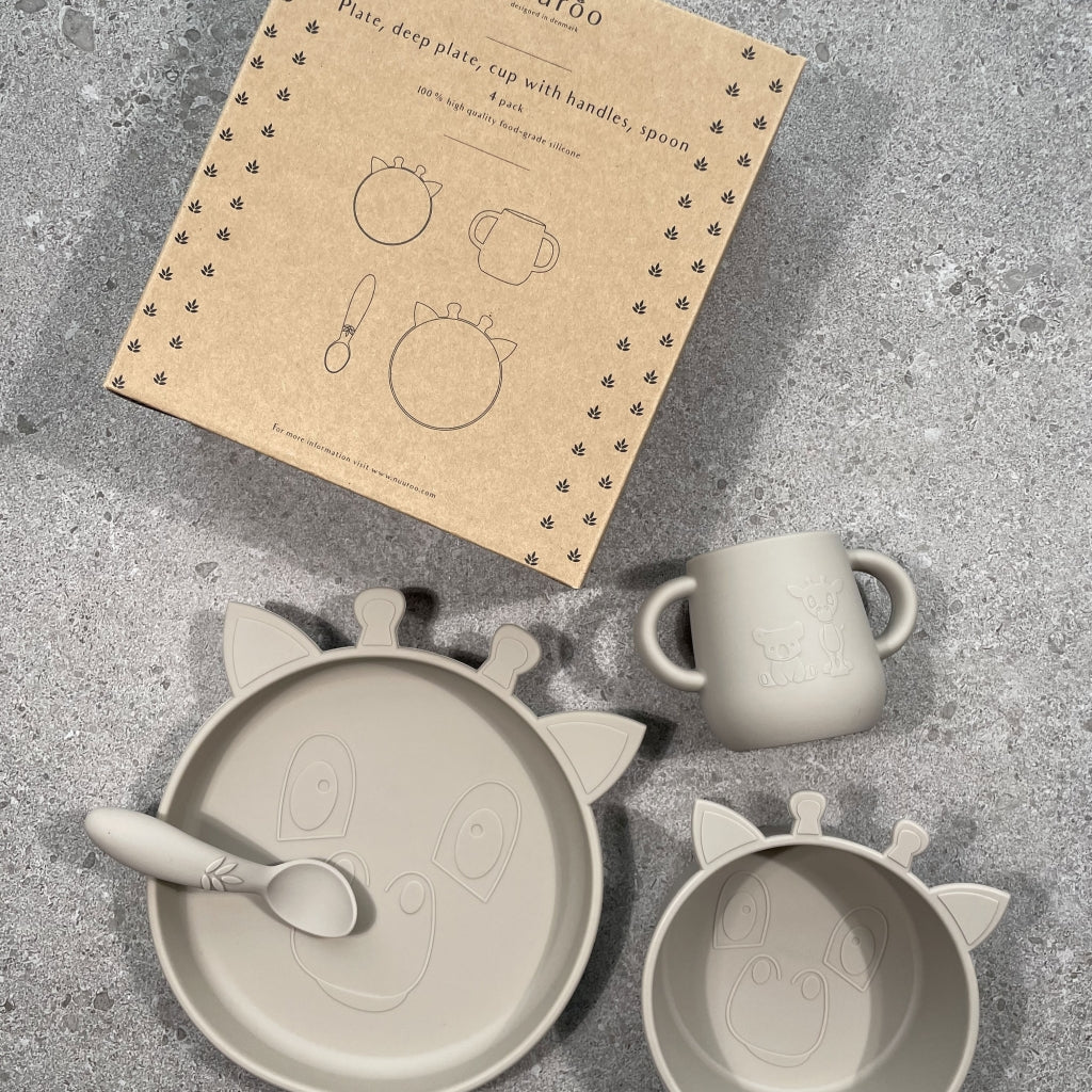 Nuuroo Lykke Silicone Dinner Set 4 Pack in Cobblestone - photo 3 of 3